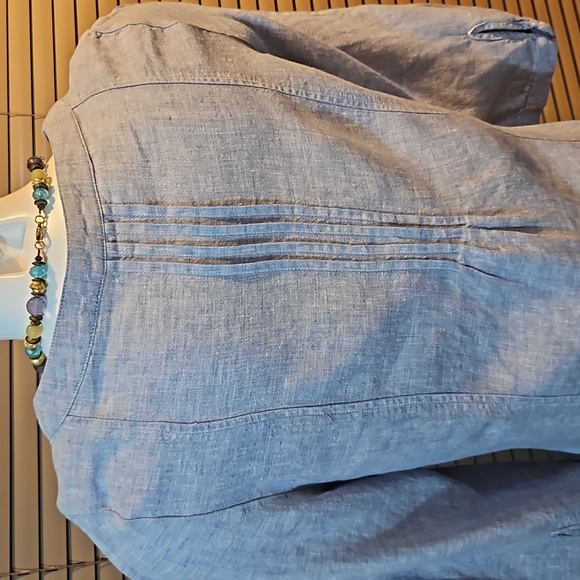 NWOT Size 10, 100% linen summer blouse / tunic, great with jeans, beach cover-up - Picture 9 of 16